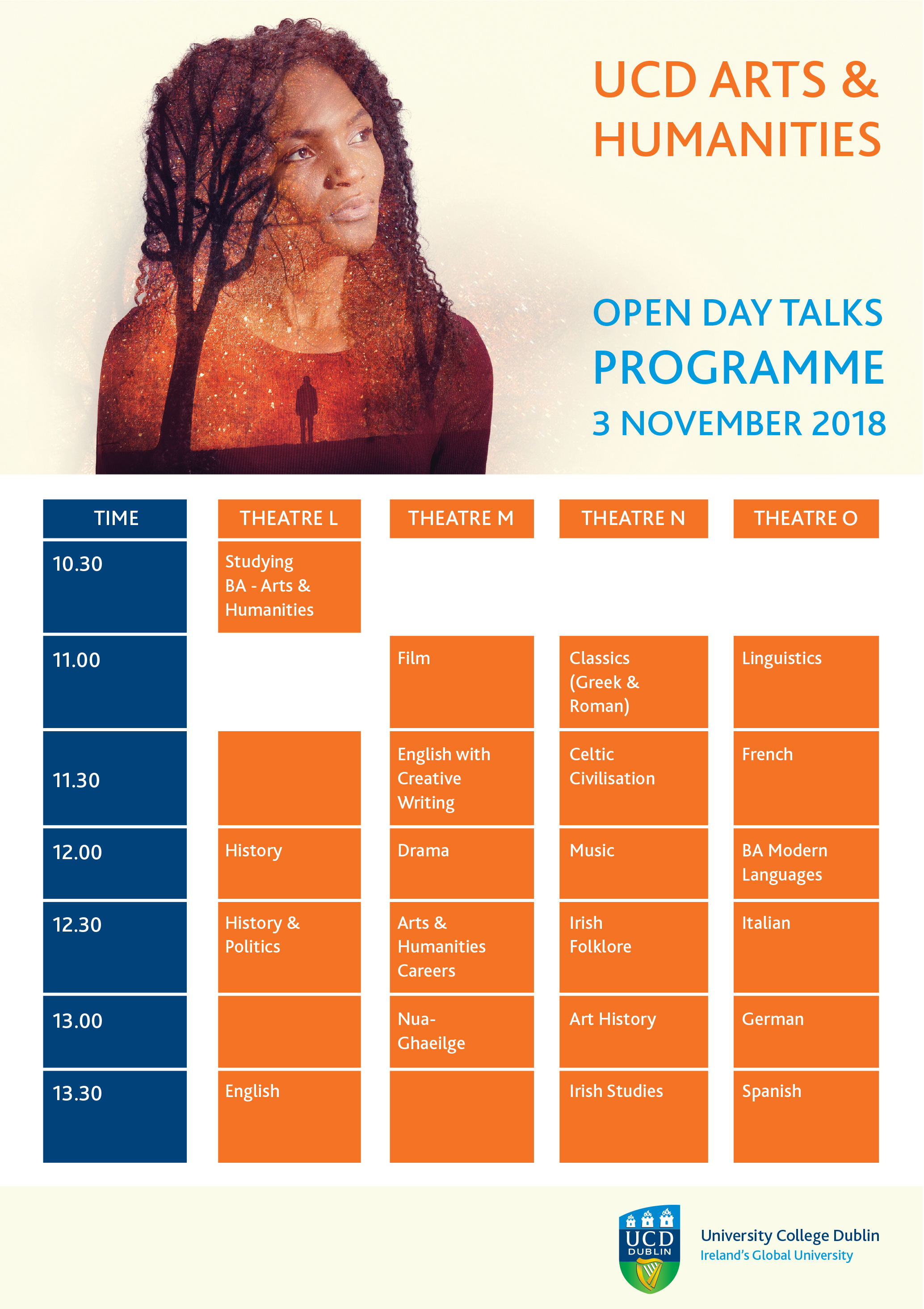 Programme for Arts and Humanities Talks Open Day 2018