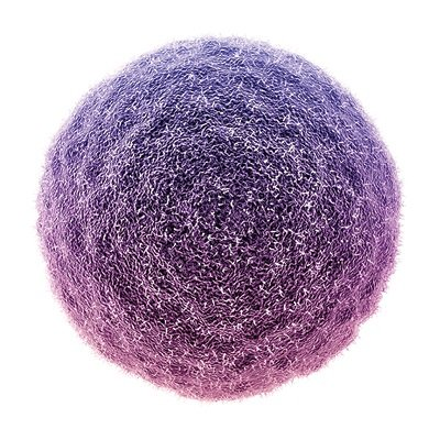 logo for Trinity St James Cancer Institute. The image is of a 3d model of a purple cancer cell