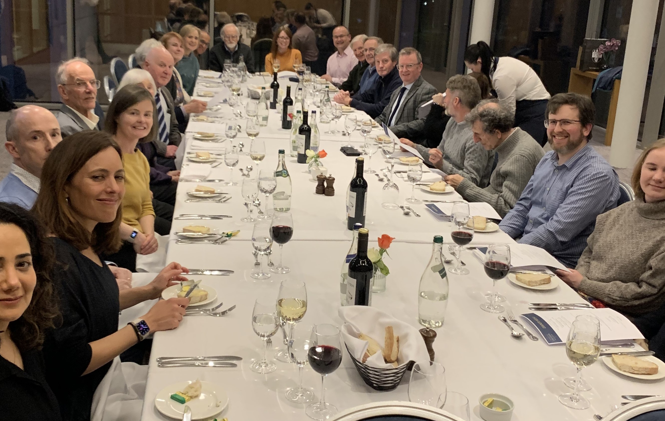 Group of staff at celebration dinner