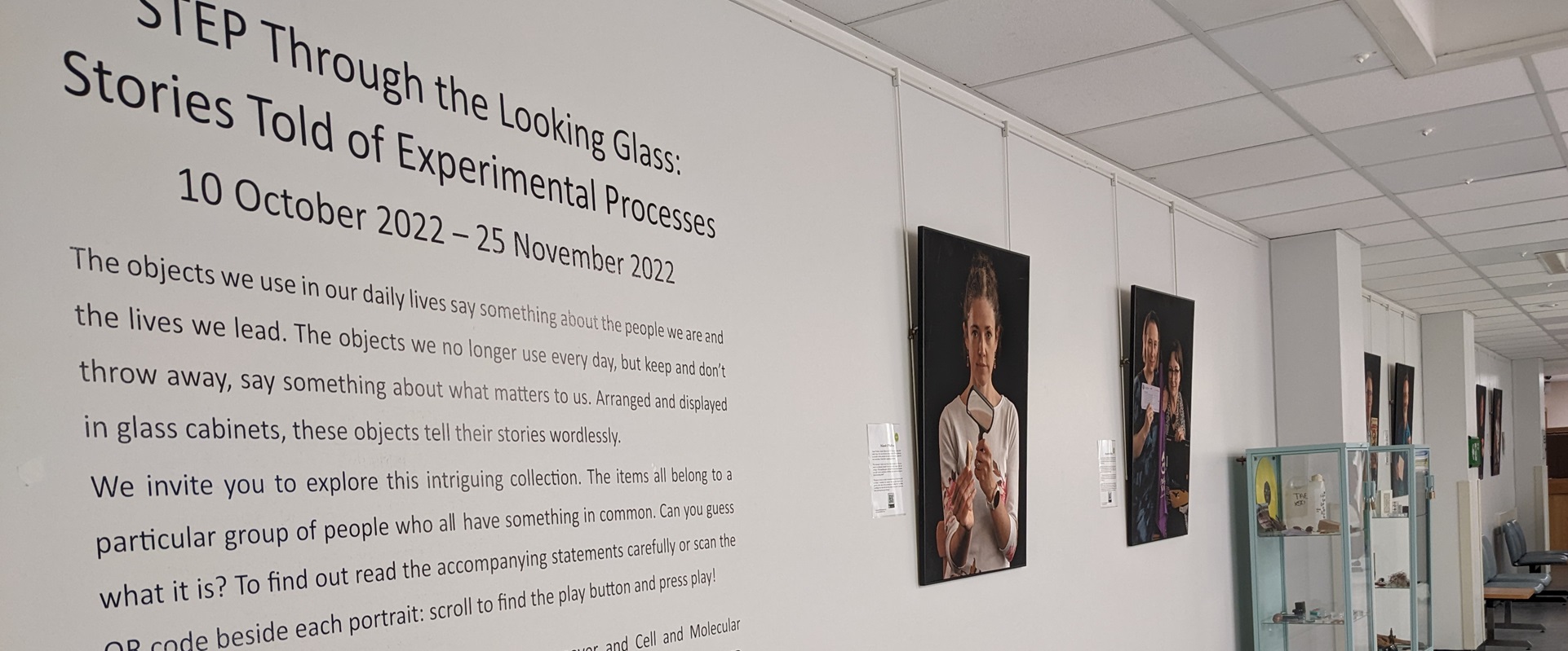 Exhibition hanging in corridor