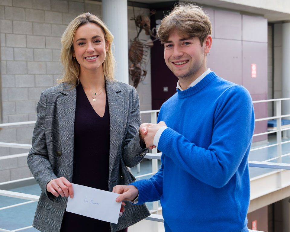 Pictured are Sophie Vaughan, Arup, and Finn Quinlan, Arup UCD Engineering scholarship winner