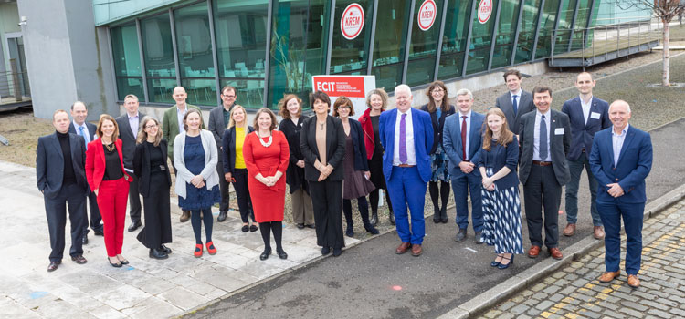 Research and innovation delegates from UCD and Queen's came together at Queen's Institute of Electronics, Communications and Information Technology in Belfast for the signing of the historic MoU between the two universities.