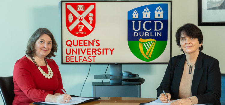 [L-R] Professor Emma Flynn, Pro-Vice-Chancellor, Queen’s University Belfast and Professor Orla Feely, Vice-President for Research, Innovation and Impact, UCD
