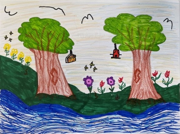 Climate change drawing made by a student aged 12-14