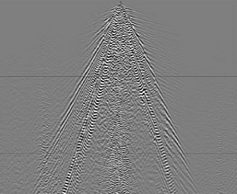 An example of cross-spread gather from a 3D seismic survey contaminated by 