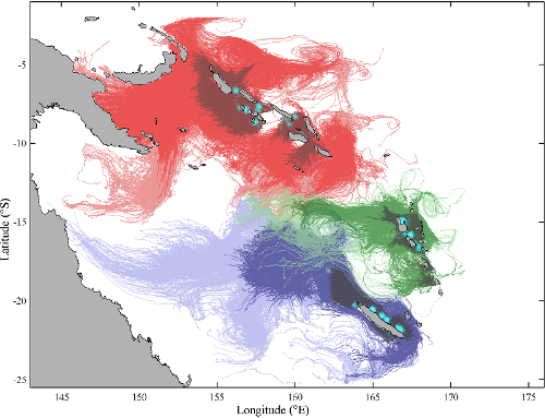 Deep-sea simulated dispersal
