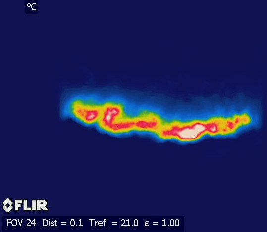 IR image of smouldering peat