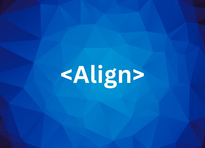 Alignment on blue background