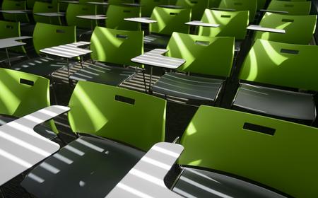 Green classroom chairs