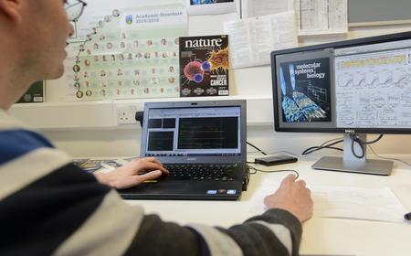 a computer screen on a desk