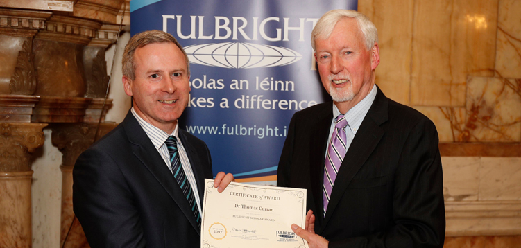 Dr Tom Curran receives a 2017-2018 Fulbright Irish Award