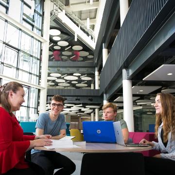 Students working together at a table