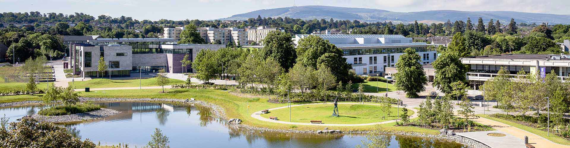An aerial shot of UCD Belfied's Campus.