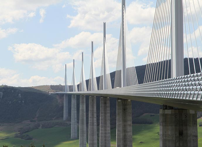 Large suspension bridge.