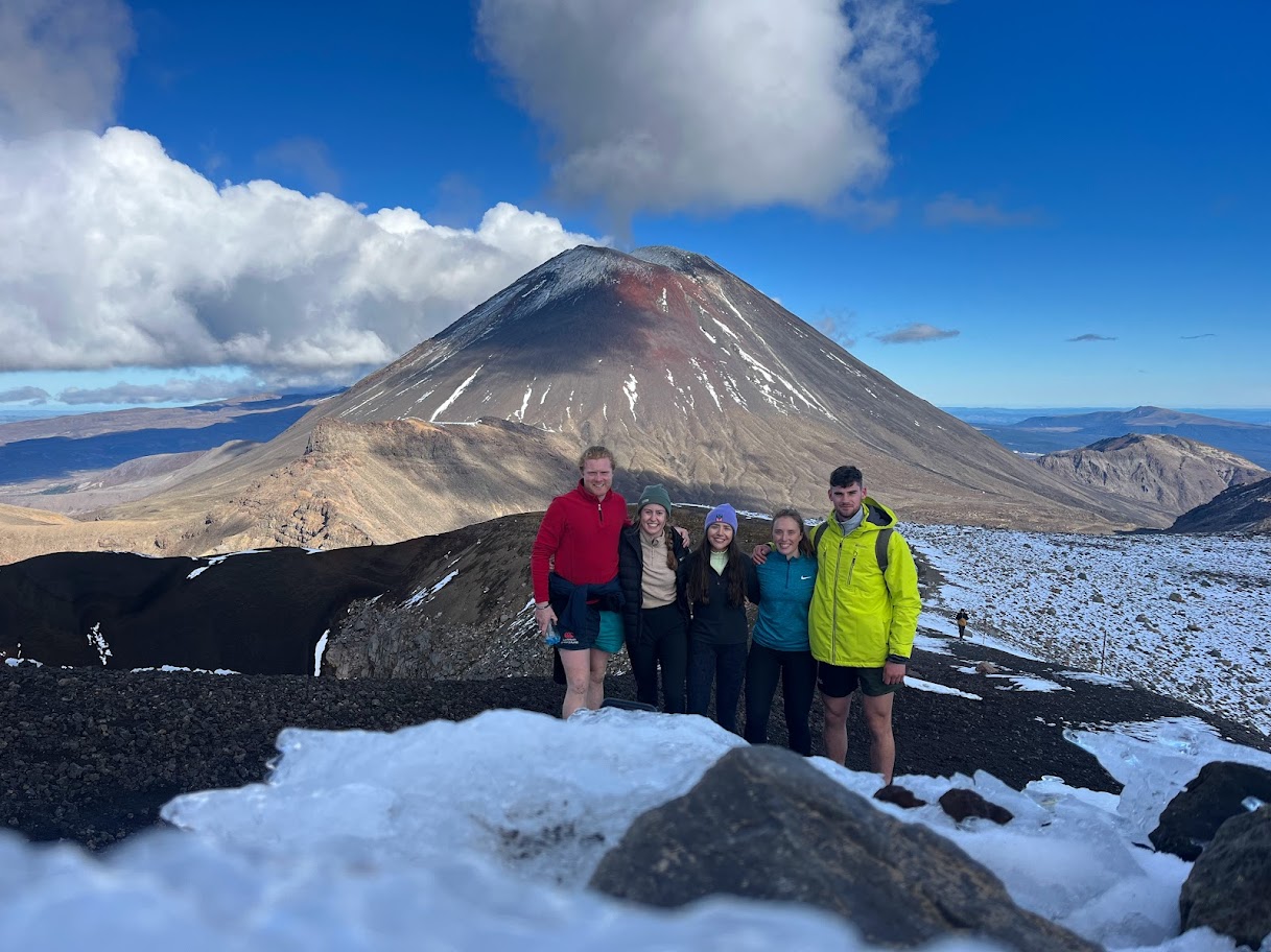 Sarah Woodmartin and friends hiking in New Zealand