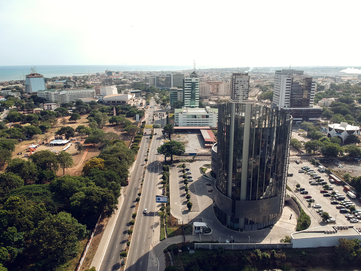 Aerial image of Accra, Ghana