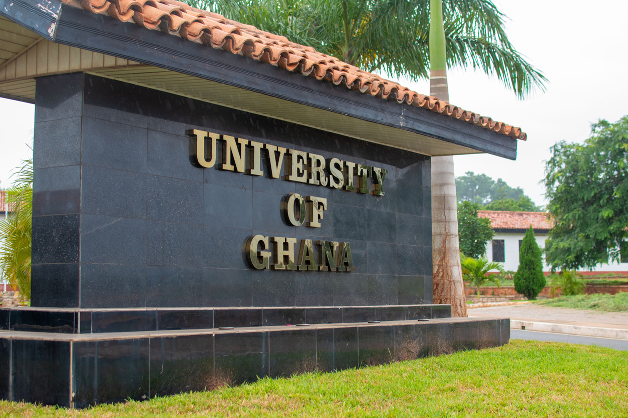 Photograph showing University of Ghana sign