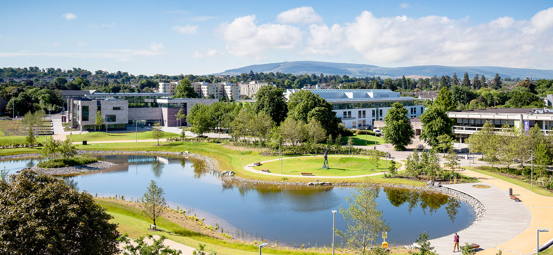 Drone view of UCD upper lake