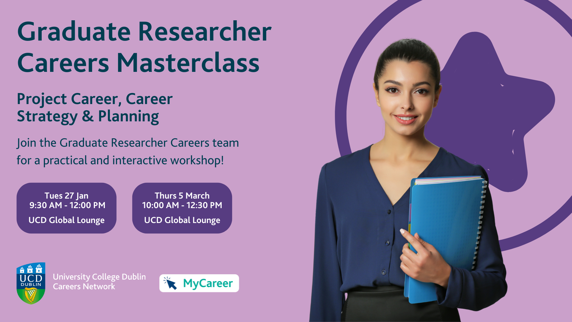 UCD Careers Masterclass on Project Career poster