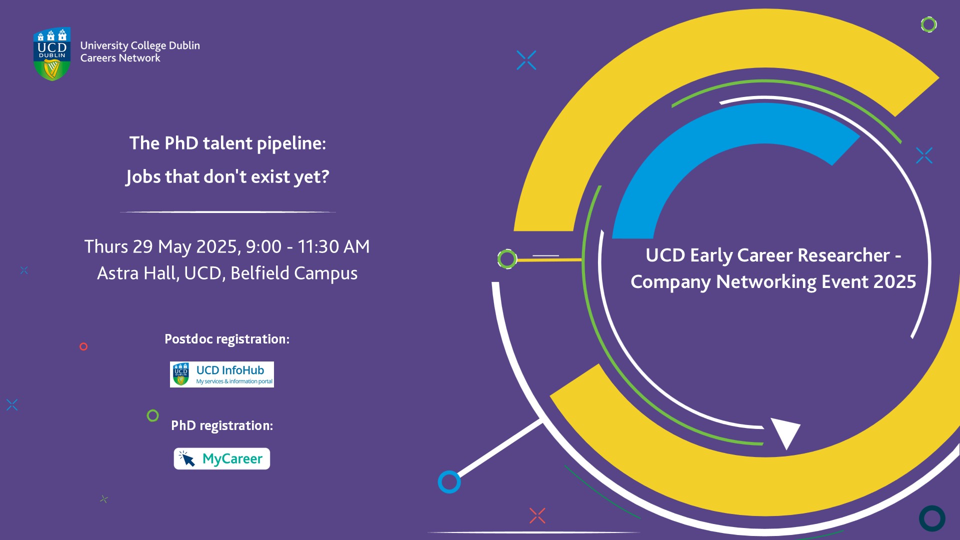 UCD Early Career Researcher Company Networking Event 2025 flier