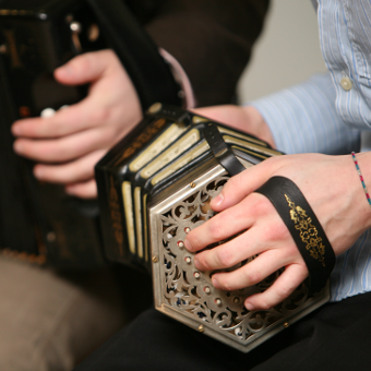 Close up of a concertina