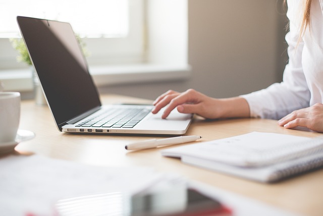 An image of a person using a laptop