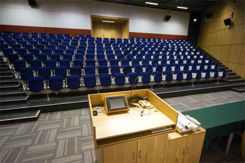 Auditorium seating for 200 people with high specification Audio-Visual equipment.