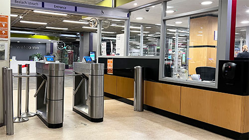entrance turnstiles in the James Joyce Library