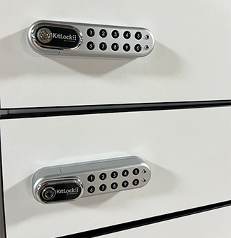 Lapsafe storage locker door with keypad