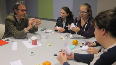 Students make mobius strips at Maths Week 2015