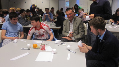 Students make mobius strips at Maths Week 2015