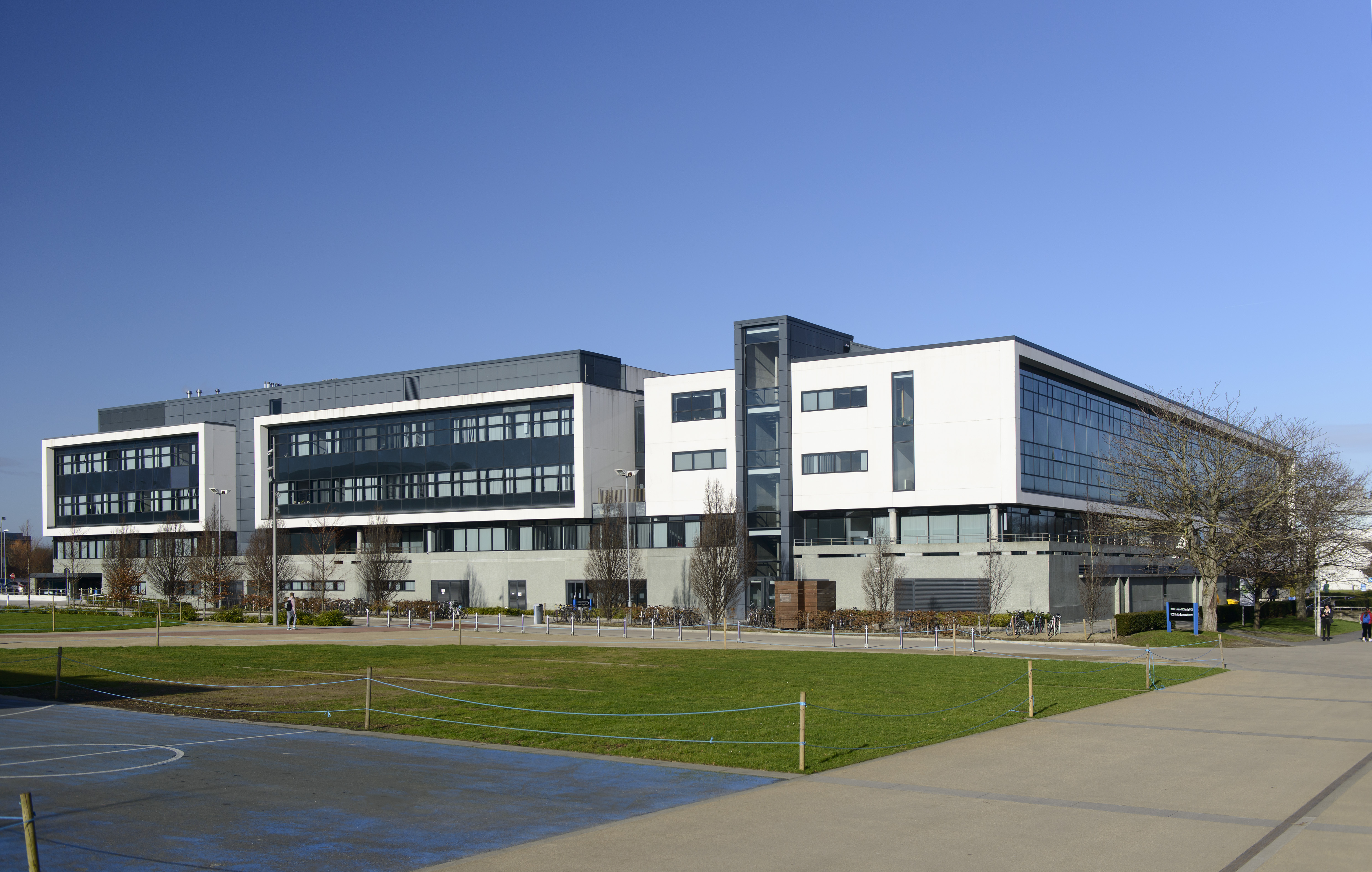 picture of health sciences building and the green beside it