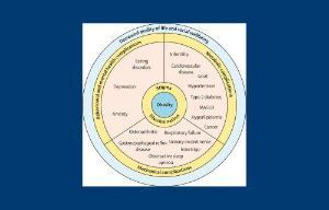 Circular obesity chart with navy blue background