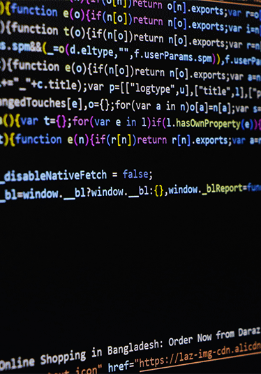 Software source code. Programming code. Programming code on computer screen. Developer working on program codes in office.