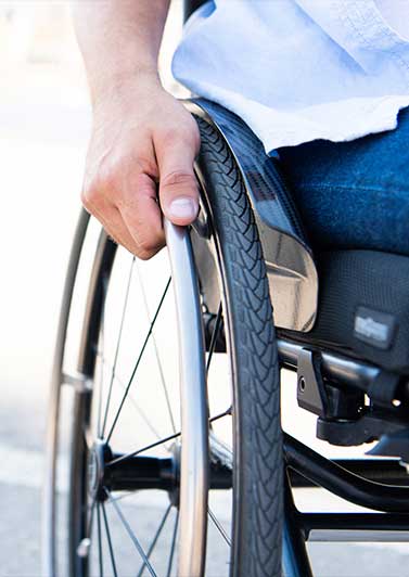 Man in a wheelchair.