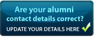 are your alumni contact details correct. update your details here