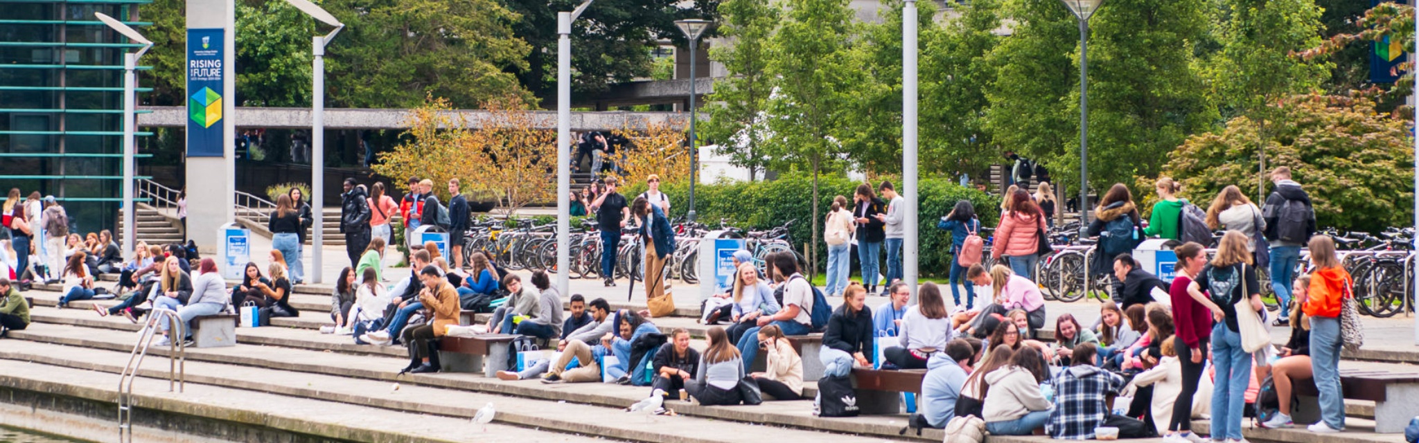 Students by the lake