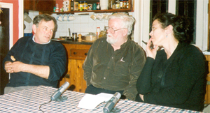 Tom Munnelly (centre), with Dónal de Barra (left) and UCD colleague, Bairbre Ní Fhloinn (right)