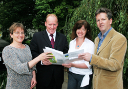 Pictured at the event: Dr Alice Feldman, UCD School of Sociology, Conor Lenihan TD, Dr Mary Gilmartin, UCD School of Geography and Urban Planning, Dr Marc Caball, UCD Humanities Institute of Ireland