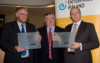 Pictured at the awards ceremony (l-r) Professor Gerry Byrne, Jim Lawler (Enterprise Ireland) and Eamonn Ahearne.