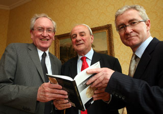 Dr Art Cosgrove, Former President of UCD (1994 - 2003), Dr Paddy Masterson, Former President of UCD (1986 - 1993), and Dr Hugh Brady, President of UCD, at the official launch of 'The Sense of Creation' at Newman House, Dublin