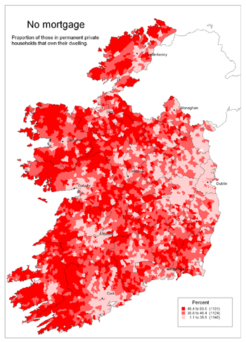 Owner occupied mortgage free households in Ireland