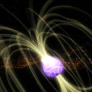 Artist’s view of a soft gamma-ray burst arising from a magnetar (image courtesy of NASA)