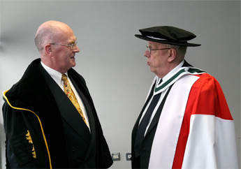 Professor Fran O'Rourke, UCD School of Philosophy, with philosopher Alasdair MacIntyre, who was conferred with an honorary Doctor of Letters by University College Dublin on 10 March 2009
