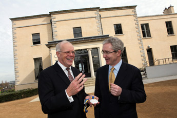 President of Stanford University, John L Hennessy pictured with President of UCD, Hugh Brady at UCD 