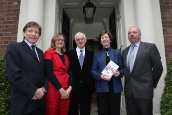 Professor Tom Brazil, UCD School of Electrical, Electronic & Mechanical Engineering; Professor Brigid Laffan, Principal of the UCD College of Human Sciences; Professor Cormac O’Grada, UCD School of Economics; Mary Robinson, Former President of Ireland and former UN High Commissioner for Human Rights; and Philip Harvey