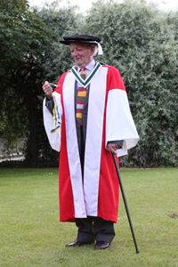 Brian Friel, playwright, with Ulysses Medal, UCD 16 June 2009