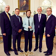 Irish Ambassador to America, Michael Collins, ITLG’s John Hartnett, Chancellor Mary Robinson, Provost of TCD, Dr John Hegarty & UCD President, Dr Hugh Brady. 