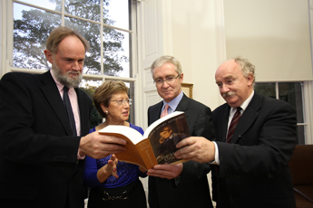 Pictured at the launch (L-R): Dr Joe Dunne, St Patrick's College, Teresa Iglesias, Professor Emeritus of Philosophy, Dr Hugh Brady, President UCD and Prof Declan Kiberd