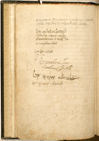 Signature page on the Annals of the Four Masters